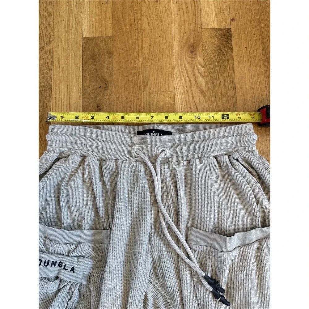 (2) Youngla Cargo Pants Mens Small Y2K Convoy Utility Streetwear Beige‎ & Green